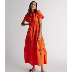 Quince Vibrant Vermillion Red Maxi Dress